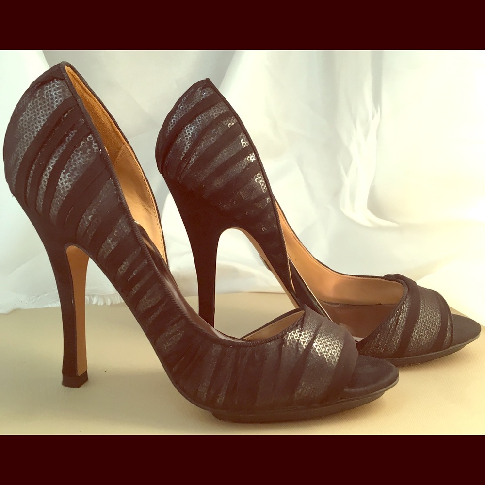 Bagley Mischka Peep Toe Evening Heel EUC Size 8.5